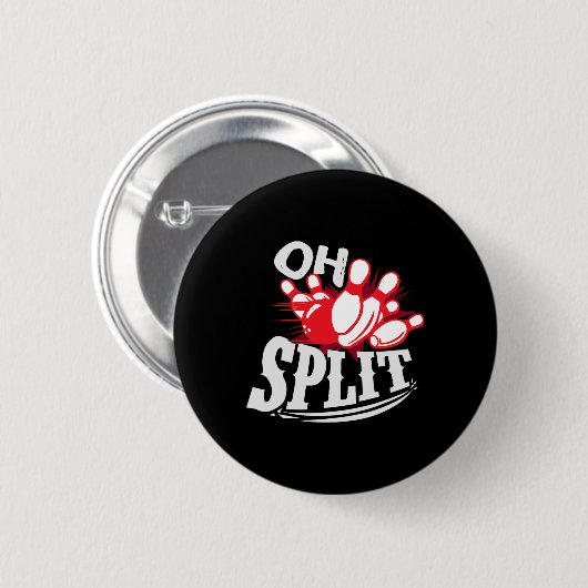 Oh Split! Grappige Bowling League Ronde Button 5,7 Cm (Voorkant /achterkant)