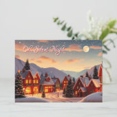 Oh, Stille nacht | kerststad Feestdagenkaart (Staand voorkant)