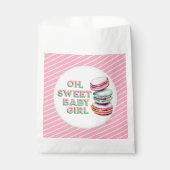 Oh Sweet Baby Meisje Macaron Theme Baby shower Bedankzakje (Voorkant)