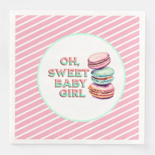 Oh Sweet Baby Meisje Macaron Theme Baby shower Servet