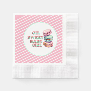 Oh Sweet Baby Meisje Macaron Theme Baby shower Servet