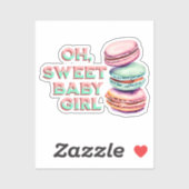 Oh Sweet Baby Meisje Macaron Theme Baby shower Sticker (Vel)