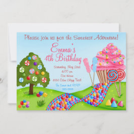 Oh Sweet Candyland Birthday Cupcake Invitaties Kaart