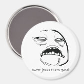 Oh Sweet Jesus denkt dat goed Rage Face Meme Magneet (Voorkant / Achterkant)