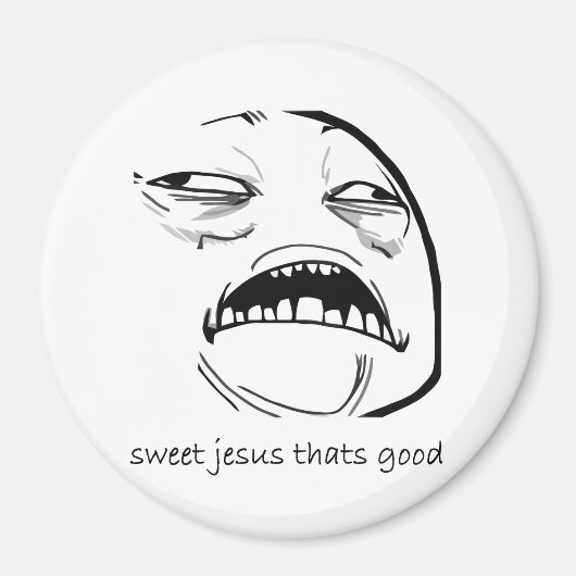 Oh Sweet Jesus denkt dat goed Rage Face Meme Magneet (Voorkant)
