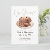Oh Sweet | Neutraal Baby shower Cookie Dessert Kaart (Staand voorkant)