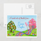 Oh Sweet Snoep Land Cupcakes en Lollipops Briefkaart (Voorkant / Achterkant)