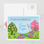 Oh Sweet Snoep Land Cupcakes en Lollipops Briefkaart (Voorkant / Achterkant)