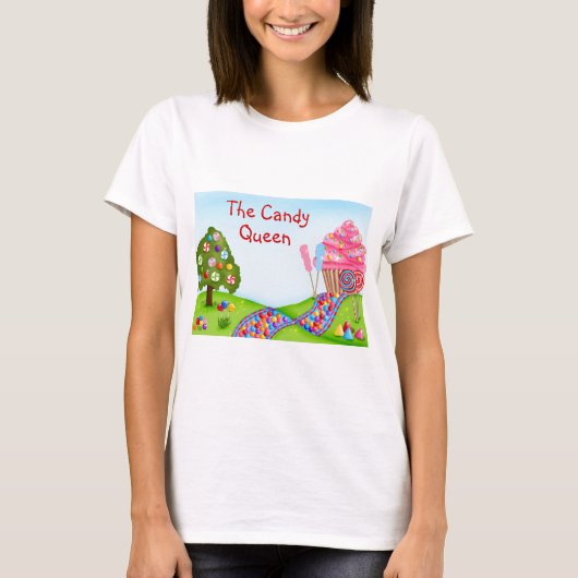 Oh Sweet Snoep Land en Cupcakes T-shirt (Voorkant)