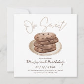 Oh Sweet | Waterverf Cookie Dessert Birthday Kaart (Voorkant)