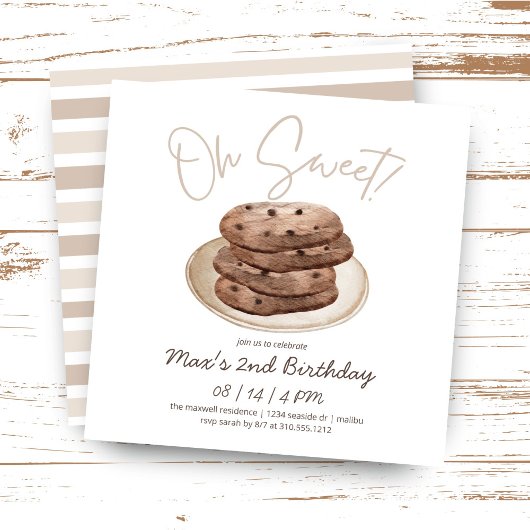Oh Sweet | Waterverf Cookie Dessert Birthday Kaart