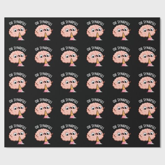 Oh Synapse Funny Brain Pun Dark BG Cadeaupapier (Vlak)