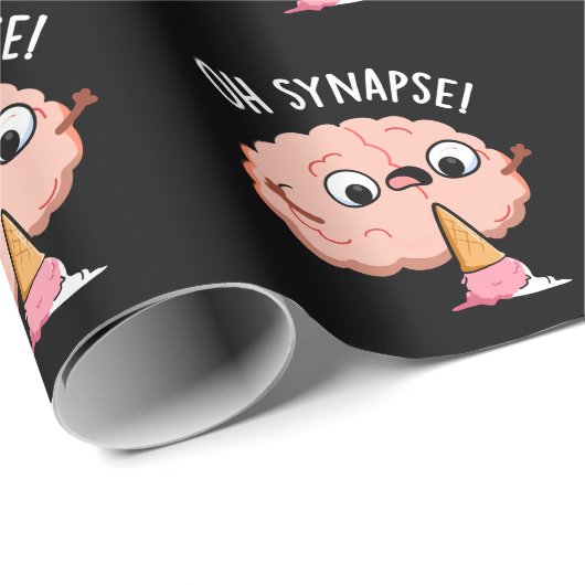 Oh Synapse Funny Brain Pun Dark BG Cadeaupapier (Rol Hoek)