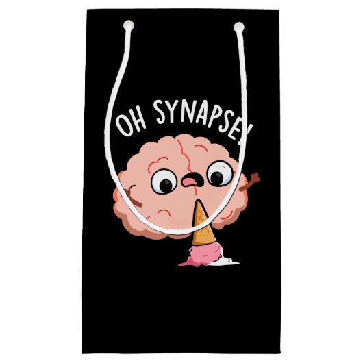 Oh Synapse Funny Brain Pun Dark BG Klein Cadeauzakje (Voorkant)
