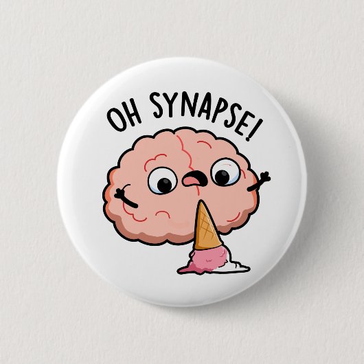 Oh Synapse Funny Brain Pun Ronde Button 5,7 Cm (Voorkant)