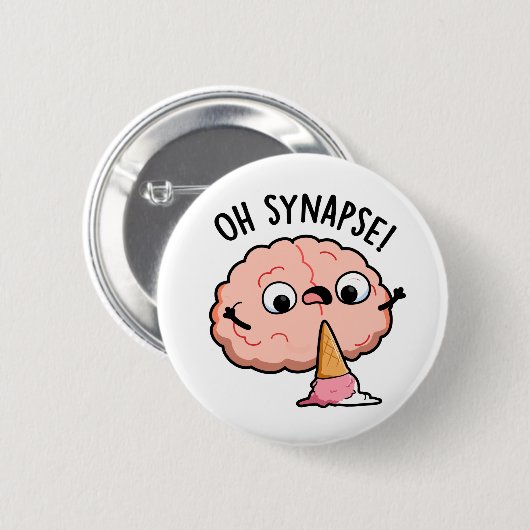Oh Synapse Funny Brain Pun Ronde Button 5,7 Cm (Voorkant /achterkant)