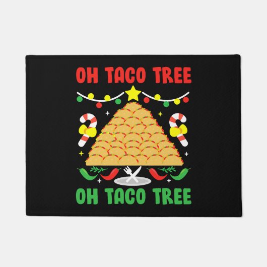 Oh Taco Boom Mexicaanse Food Taco Lover Kerstmis Deurmat (Voorkant)