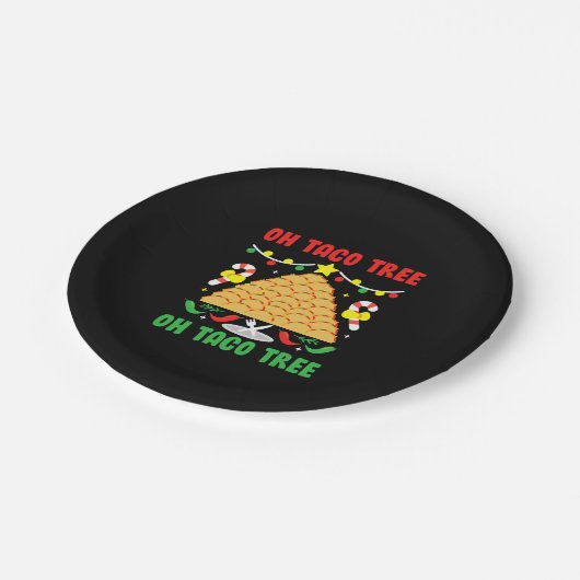 Oh Taco Boom Mexicaanse Food Taco Lover Kerstmis Papieren Bordje (Gekanteld)