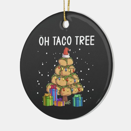 Oh Taco Tree Grappig Mexicaans eten Lelijke Kerst Keramisch Ornament (Links)