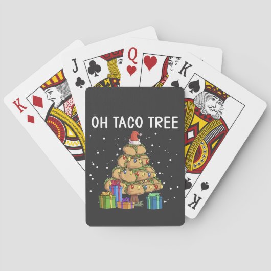 Oh Taco Tree Grappig Mexicaans eten Lelijke Kerst Pokerkaarten (Achterkant)