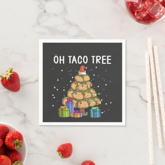 Oh Taco Tree Grappig Mexicaans eten Lelijke Kerst Servet (Insitu)