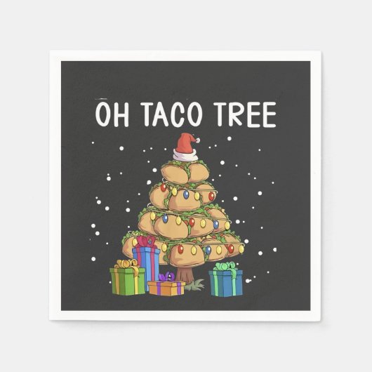 Oh Taco Tree Grappig Mexicaans eten Lelijke Kerst Servet (Voorkant)