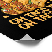 Oh Taco Tree Kerstpyjama Xmas Mexicaans voedsel Poster (Hoek)
