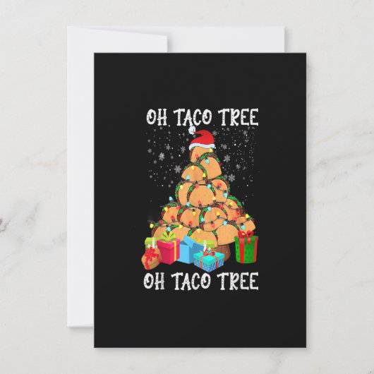 Oh Taco Tree Mexican Food Taco Lover Kerstmis Xma Kaart (Voorkant)