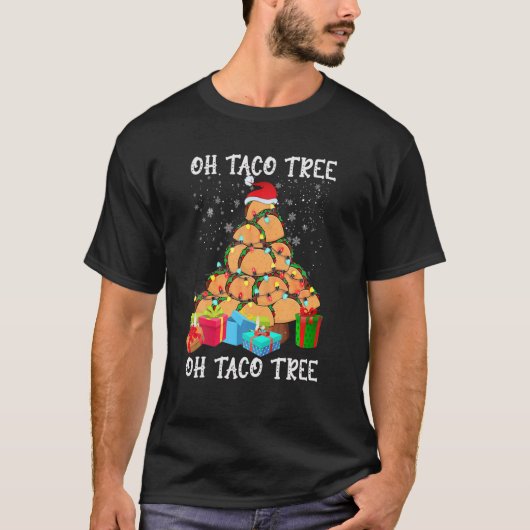 Oh Taco Tree Mexican Food Taco Lover Kerstmis Xma T-shirt (Voorkant)