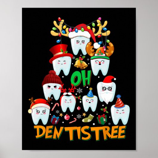 Oh Tandheelkundige Leuke Kerstboom Tandheelkundige Poster (Voorkant)