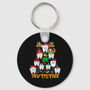 Oh Tandheelkundige Leuke Kerstboom Tandheelkundige Sleutelhanger