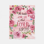 Oh Taste en zie dat de Heer goed is, 34:8 Fleece Deken (Voorkant)