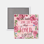 Oh Taste en zie dat de Heer goed is, 34:8. Magneet (Voorkant / Achterkant)
