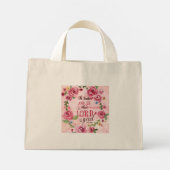 Oh Taste en zie dat de Heer goed is, 34:8. Mini Tote Bag (Achterkant)