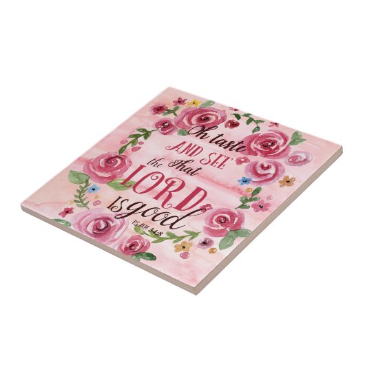 Oh Taste en zie dat de Heer goed is, 34:8 Tegeltje (Zijkant)