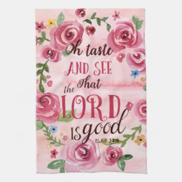 Oh Taste en zie dat de Heer goed is, 34:8 Theedoek