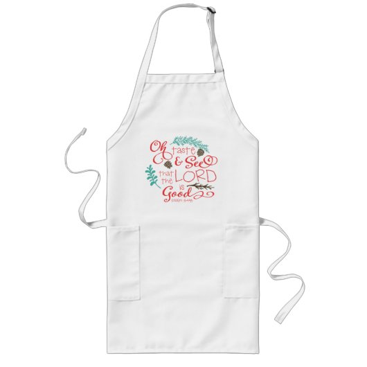 Oh Taste en zie Holiday Apron Lang Schort (Voorkant)