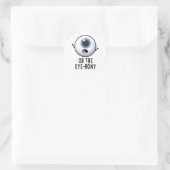 Oh The Eye-rony Funny Eyeball Pun Ronde Sticker (Tas)