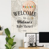 Oh the Places she'll Go Ballon Welkom Bord Poster (Thuiskantoor)