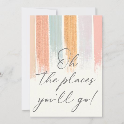 Oh the Places You will Go Afstuderen Waterverf Kaart (Voorkant)