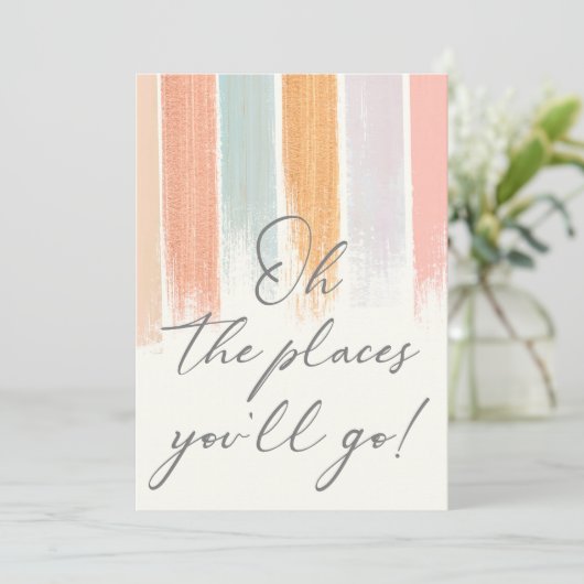 Oh the Places You will Go Afstuderen Waterverf Kaart (Staand voorkant)