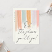 Oh the Places You will Go Afstuderen Waterverf Kaart (Voorkant / Achterkant in situ)