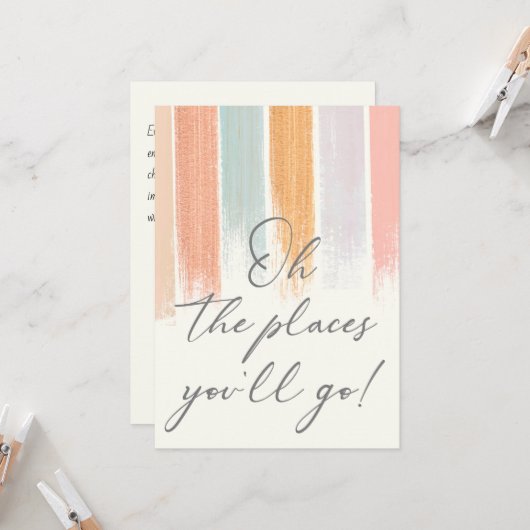 Oh the Places You will Go Afstuderen Waterverf Kaart (Voorkant / Achterkant in situ)