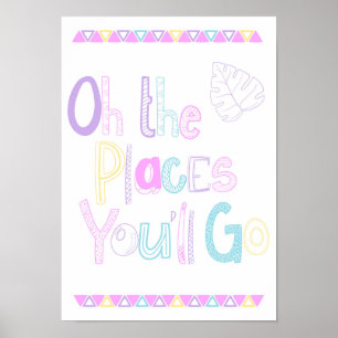 Oh The Places You'll Go kinderkamer kunstposter Poster