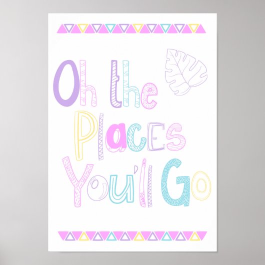 Oh The Places You'll Go kunstposter voor de kinder Poster (Voorkant)