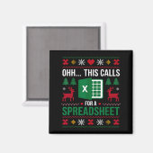 Oh This Calls For A Spreadsheet Christmas  Magneet (Voorkant / Achterkant)