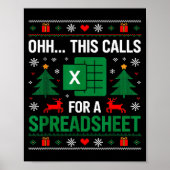 Oh This Calls For A Spreadsheet Christmas Poster (Voorkant)