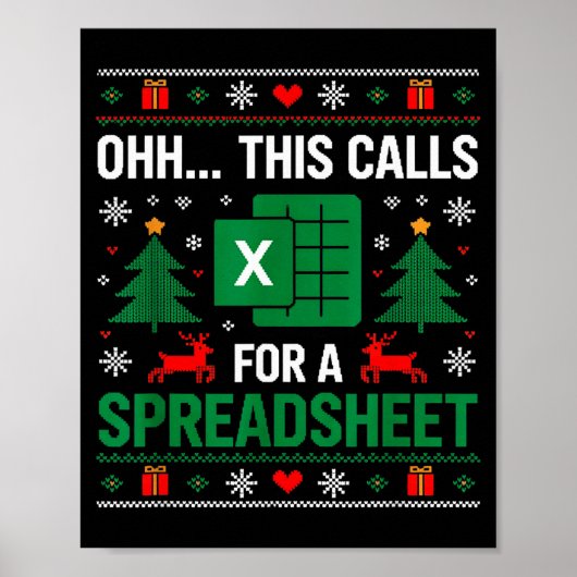 Oh This Calls For A Spreadsheet Christmas  Poster (Voorkant)