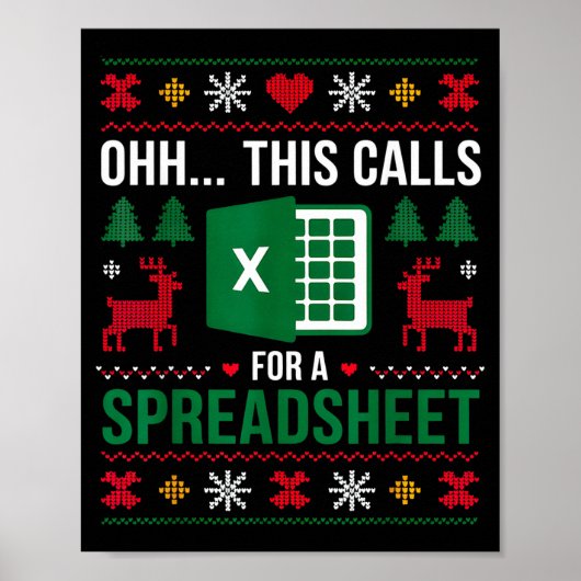 Oh This Calls For A Spreadsheet Christmas Poster (Voorkant)