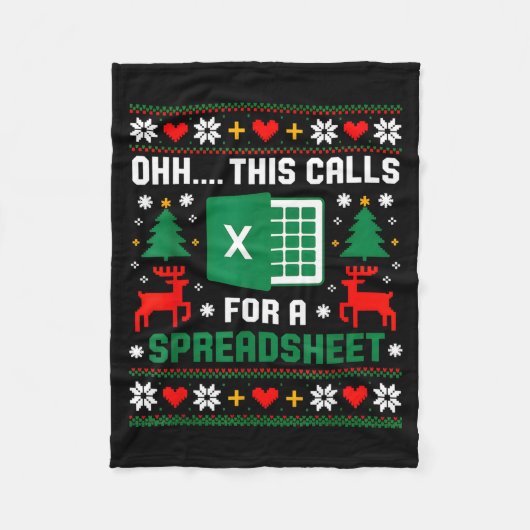 Oh This Calls For A Spreadsheet Christmas Santa Ex Fleece Deken (Voorkant)